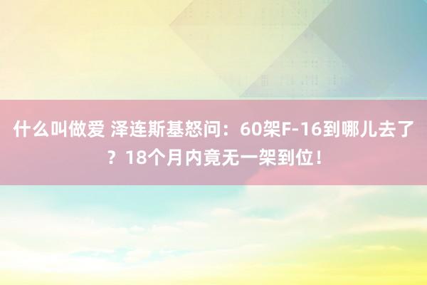 什么叫做爱 泽连斯基怒问：60架F-16到哪儿去了？18个月内竟无一架到位！