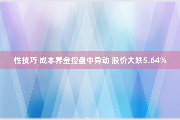 性技巧 成本界金控盘中异动 股价大跌5.64%