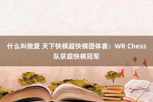 什么叫做爱 天下快棋超快棋团体赛：WR Chess队获超快棋冠军