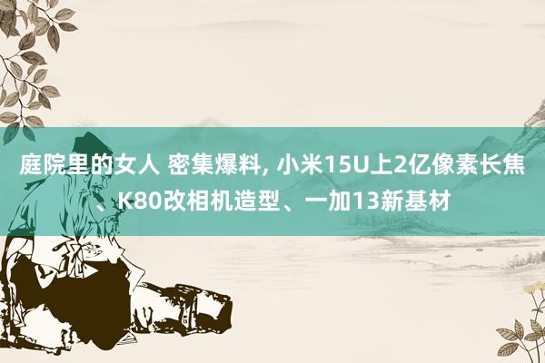 庭院里的女人 密集爆料， 小米15U上2亿像素长焦、K80改相机造型、一加13新基材