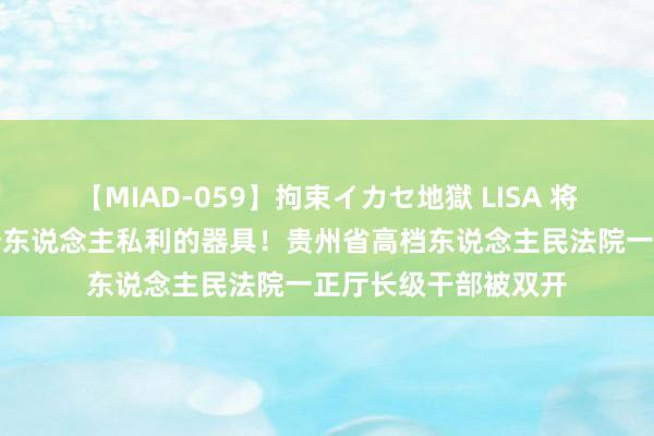 【MIAD-059】拘束イカセ地獄 LISA 将审判权异化为谋取个东说念主私利的器具！贵州省高档东说念主民法院一正厅长级干部被双开