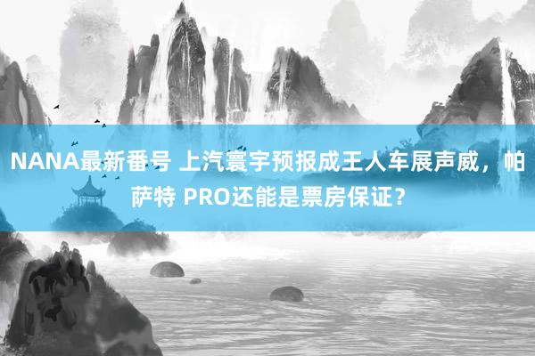 NANA最新番号 上汽寰宇预报成王人车展声威，帕萨特 PRO还能是票房保证？