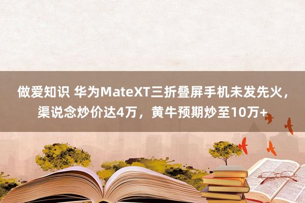 做爱知识 华为MateXT三折叠屏手机未发先火，渠说念炒价达4万，黄牛预期炒至10万+