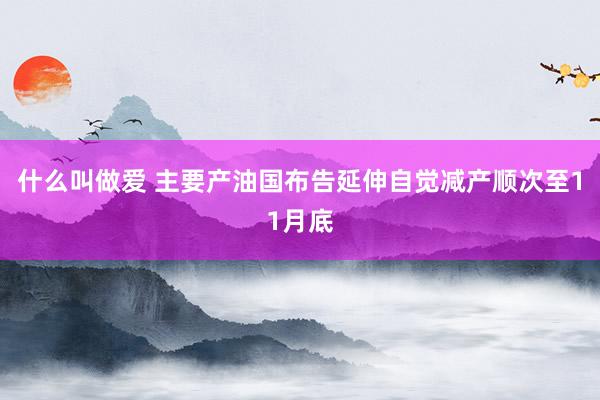 什么叫做爱 主要产油国布告延伸自觉减产顺次至11月底