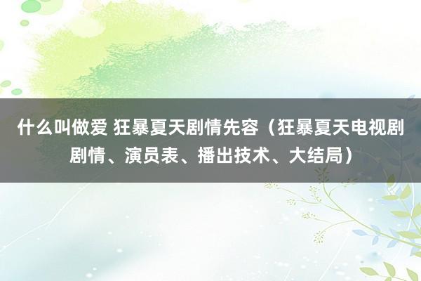 什么叫做爱 狂暴夏天剧情先容（狂暴夏天电视剧剧情、演员表、播出技术、大结局）