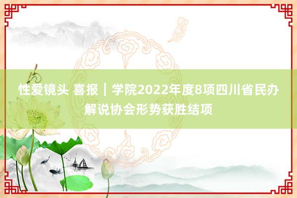 性爱镜头 喜报︱学院2022年度8项四川省民办解说协会形势获胜结项