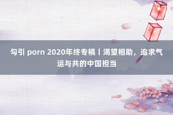 勾引 porn 2020年终专稿丨渴望相助，追求气运与共的中国担当